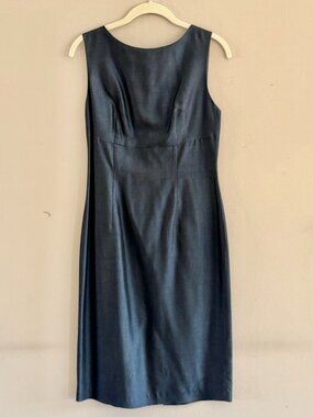 Navy Blue Sheath Dress Size 2 Sleeveless Career Work Minimalist